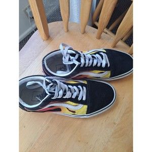 Vans Sneakers Women Size 7.5  Old School Skateboard Sneakers Black /Pink/ Yellow